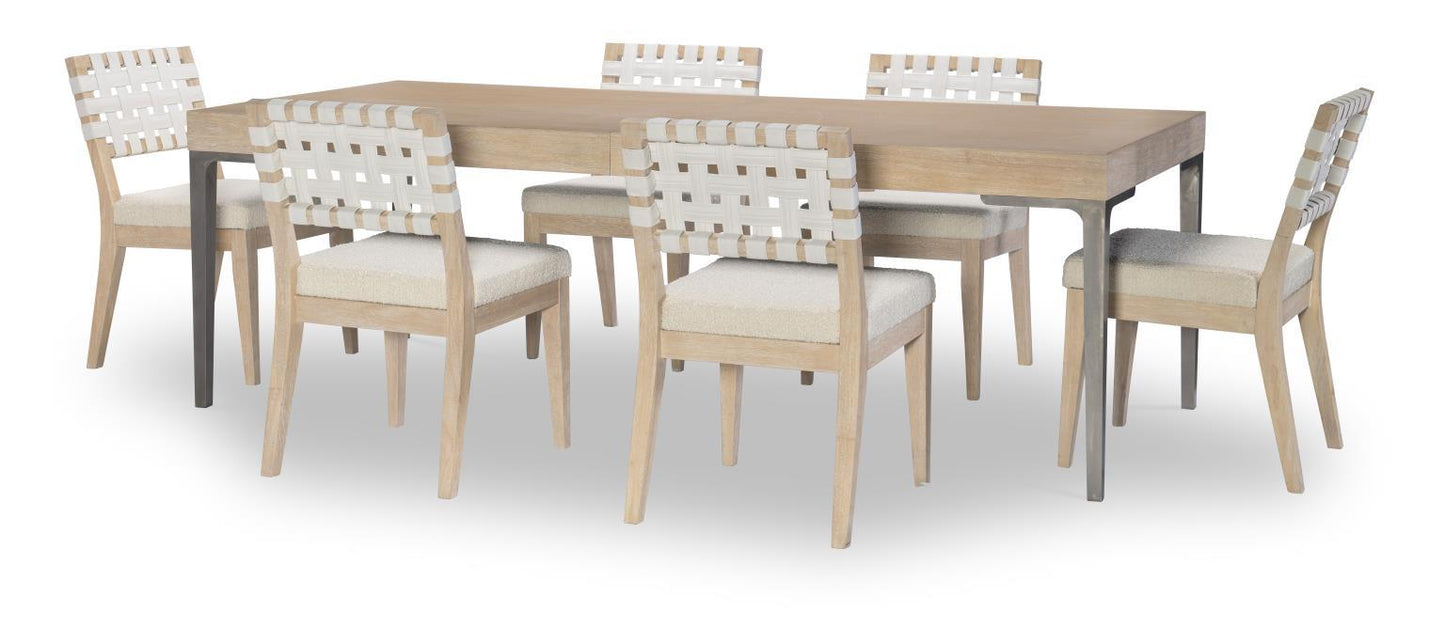 Biscayne - Complete Leg Table With One Leaf - Malabar With Alabaster Fronts