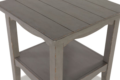 Charina - Square End Table - Antique Gray