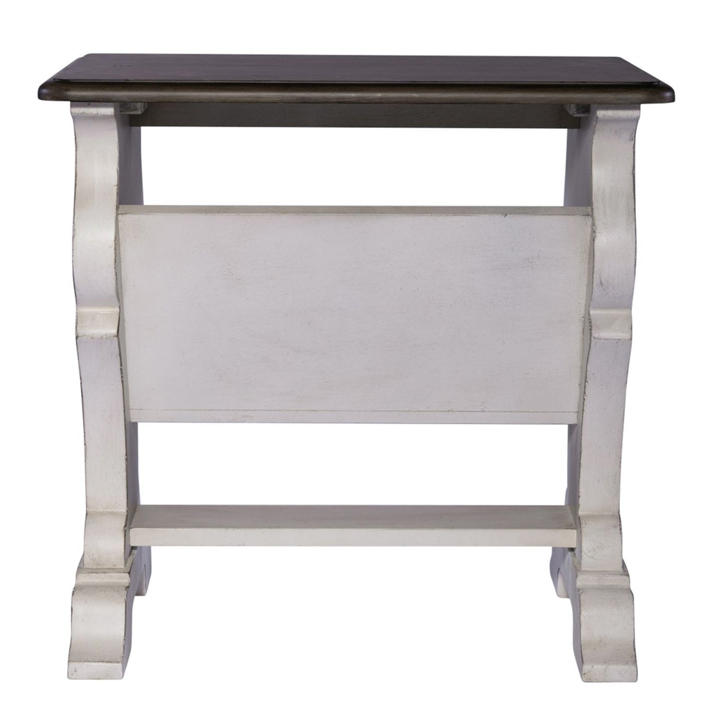 Abbey Road - Library Chair Side Table - Porcelain White / Churchill Brown