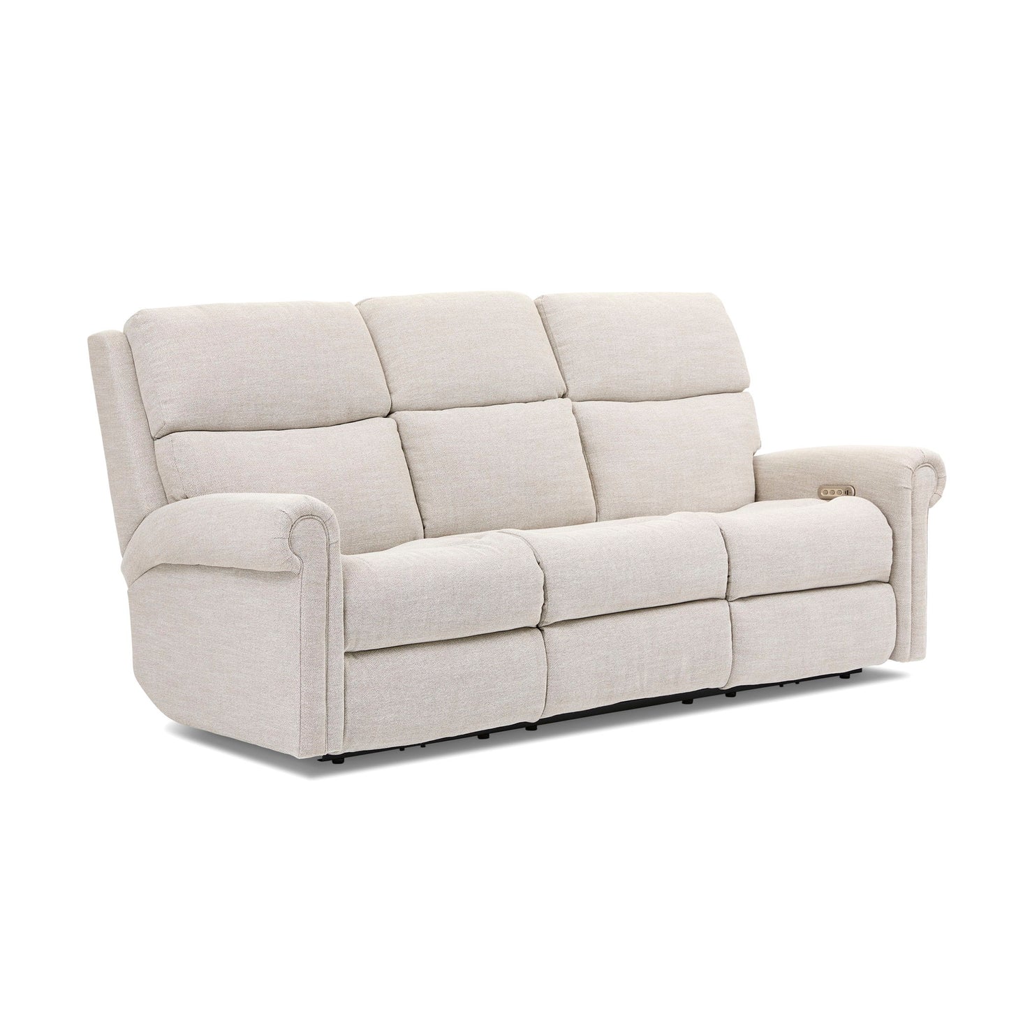 Bernard - Power Reclining Fabric Sofa With Console, Power Headrest, & Lumbar