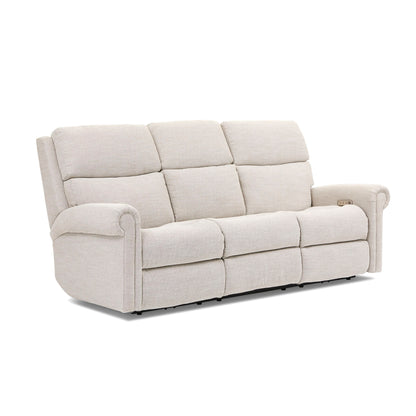 Bernard - Power Reclining Fabric Sofa With Console, Power Headrest, & Lumbar