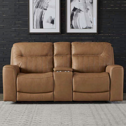 Bennett - Loveseat With Console P2 & ZG - Butternut