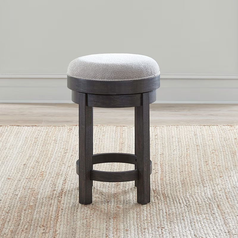 Weston - Upholstered Swivel Console Stool - Peppercorn