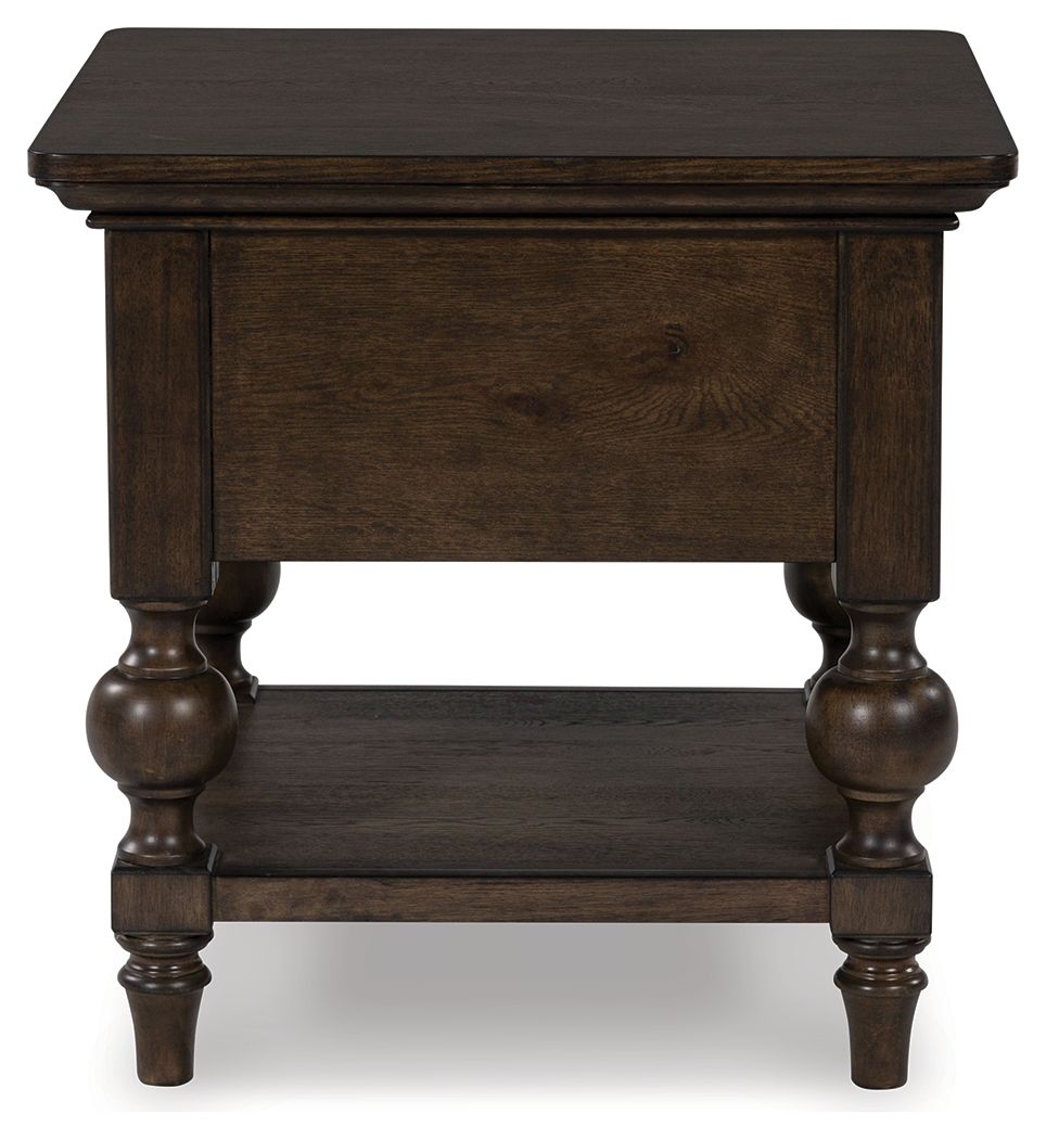 Veramond - Square End Table - Dark Brown