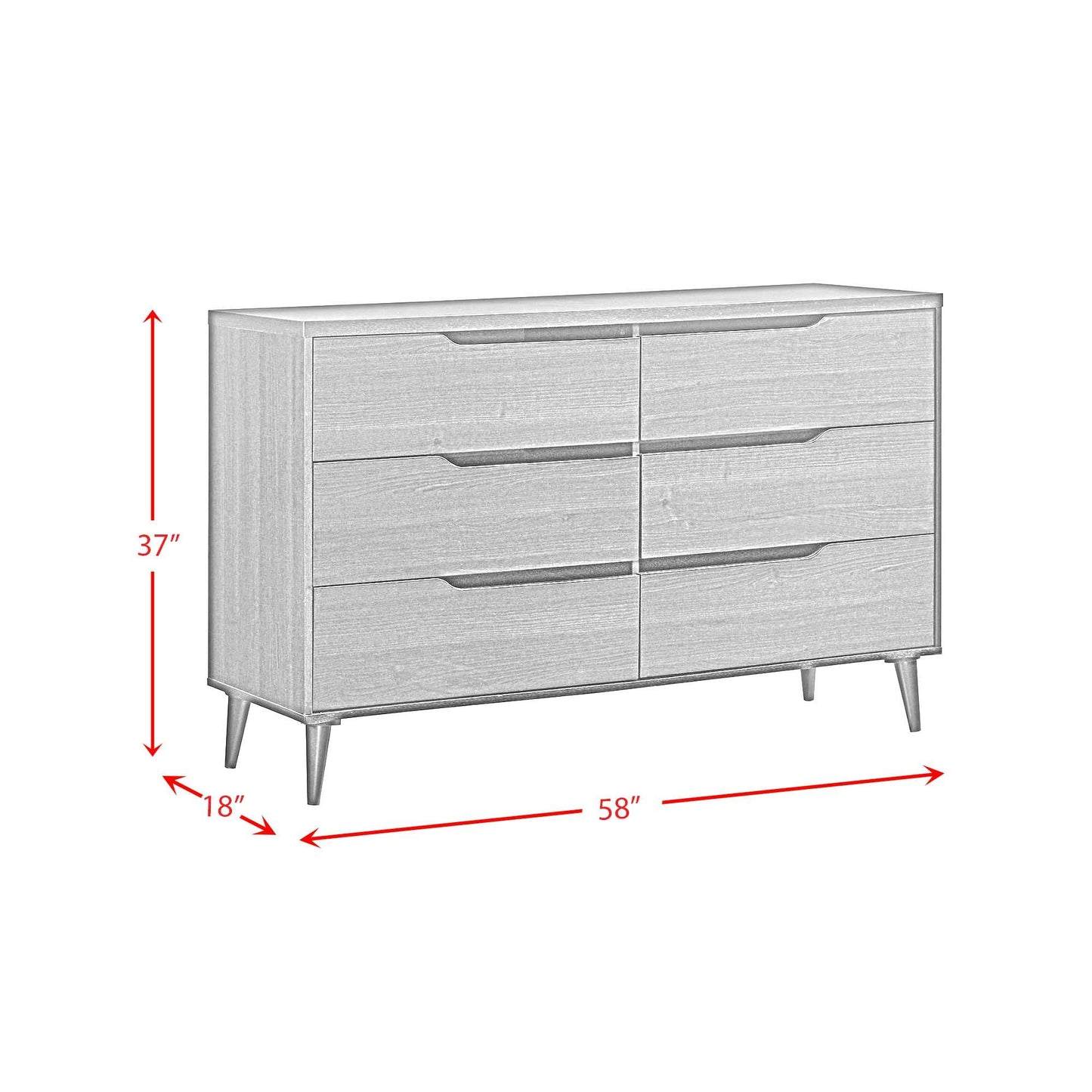 Ernesto - 6-Drawer Dresser With Interlock