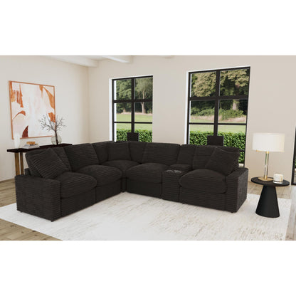 Corsicana - Sectional Corner With 1 Pillow 22" - Masis Espresso