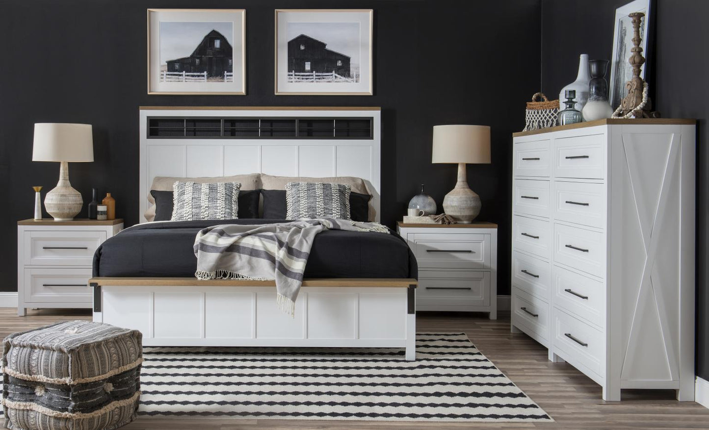 Franklin - King Two Tone Panel Headboard - White