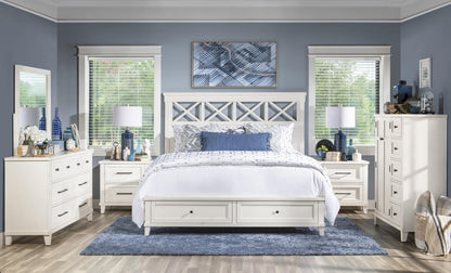 XXX's And OOO's - Queen Panel Headboard - White