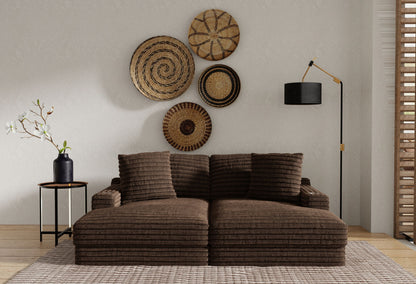 Comfrey - LSF Chaise - Chocolate