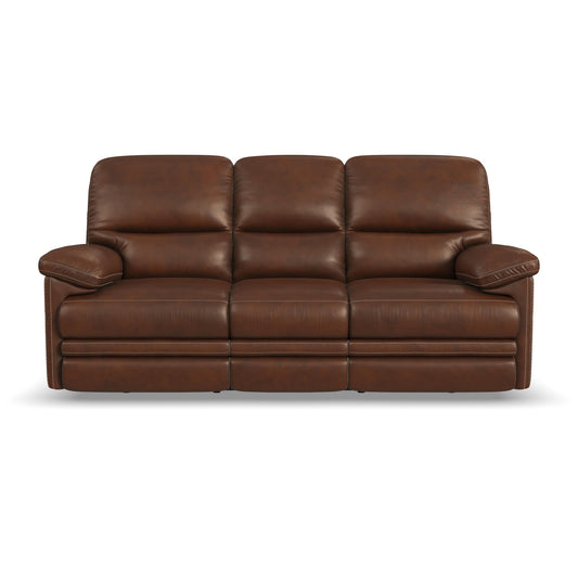 David - Power Reclining Sofa With Power Headrests & Lumbar - Pecan