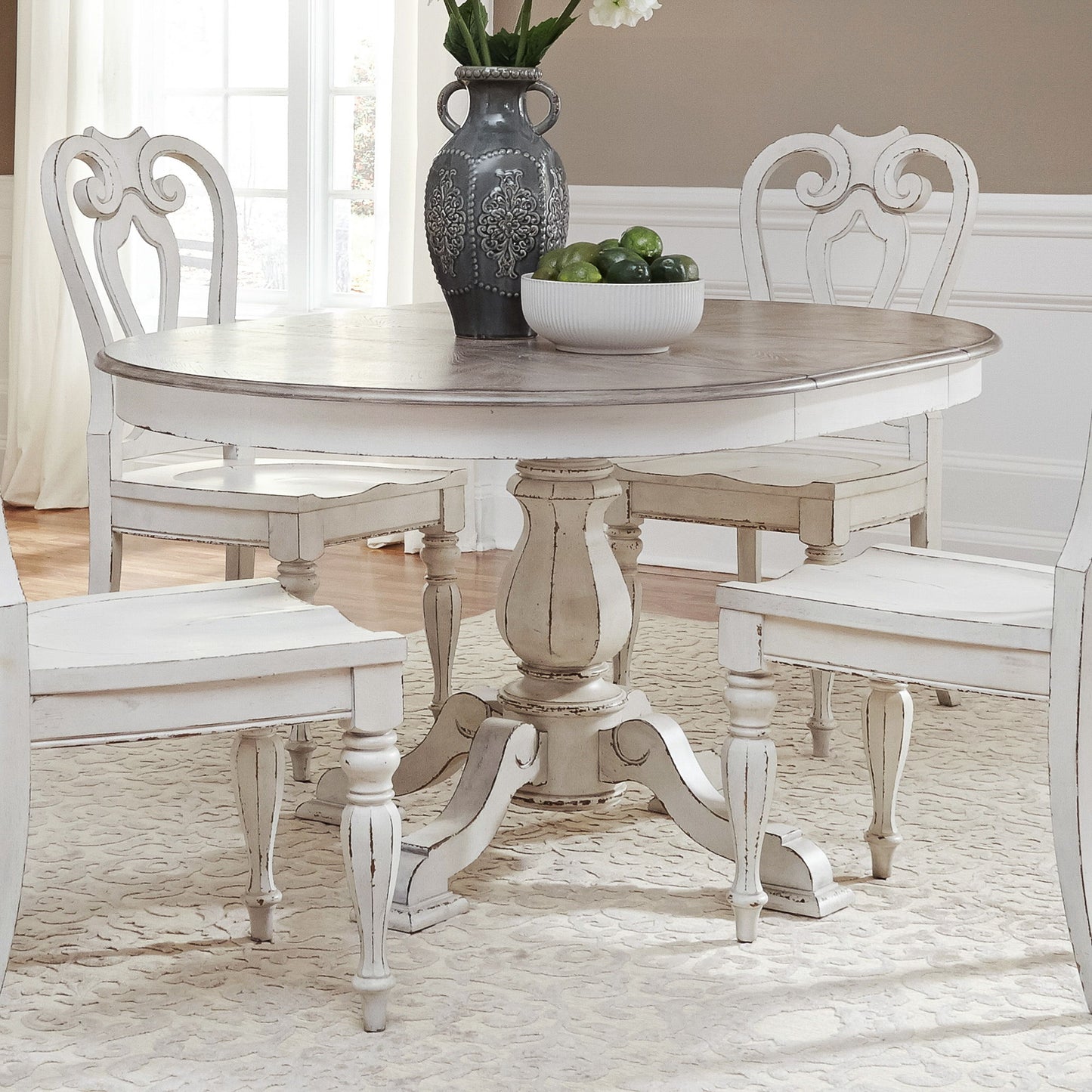 Magnolia Manor - Pedestal Table Base - White