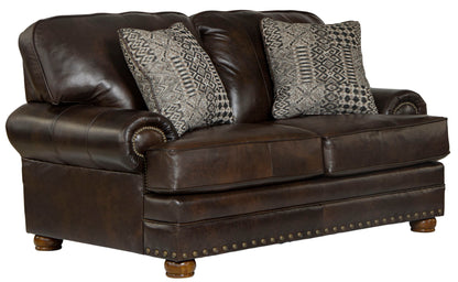 Roberto - Leather Loveseat - Cocoa