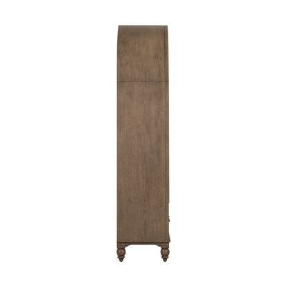 Americana Farmhouse - Arched Display Cabinet - Dusty Taupe