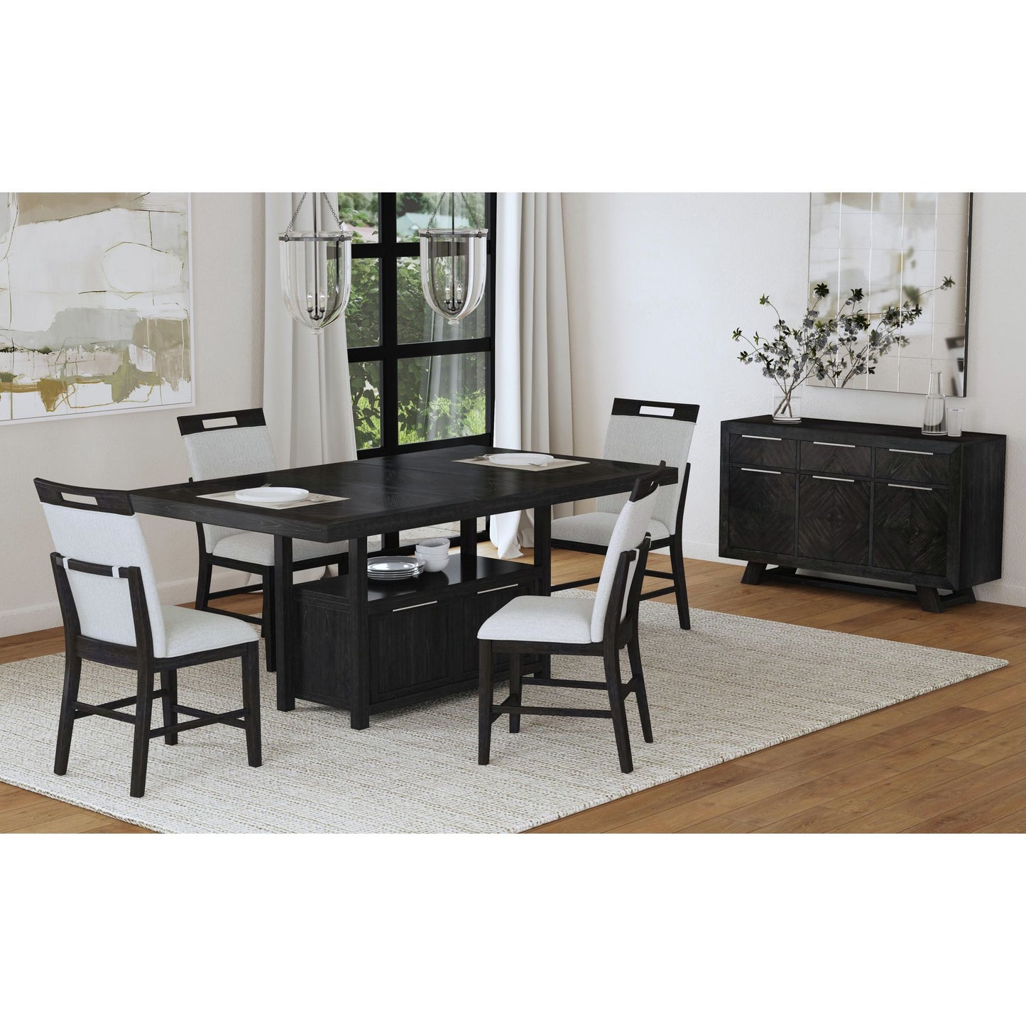 Transcend - Counter Table With Leaf - Charcoal
