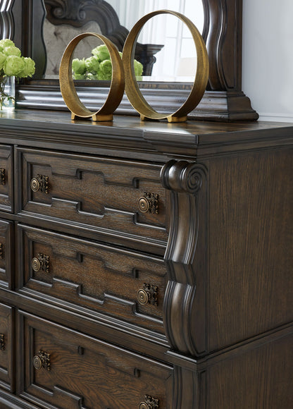 Maylee - Dresser And Mirror - Dark Brown