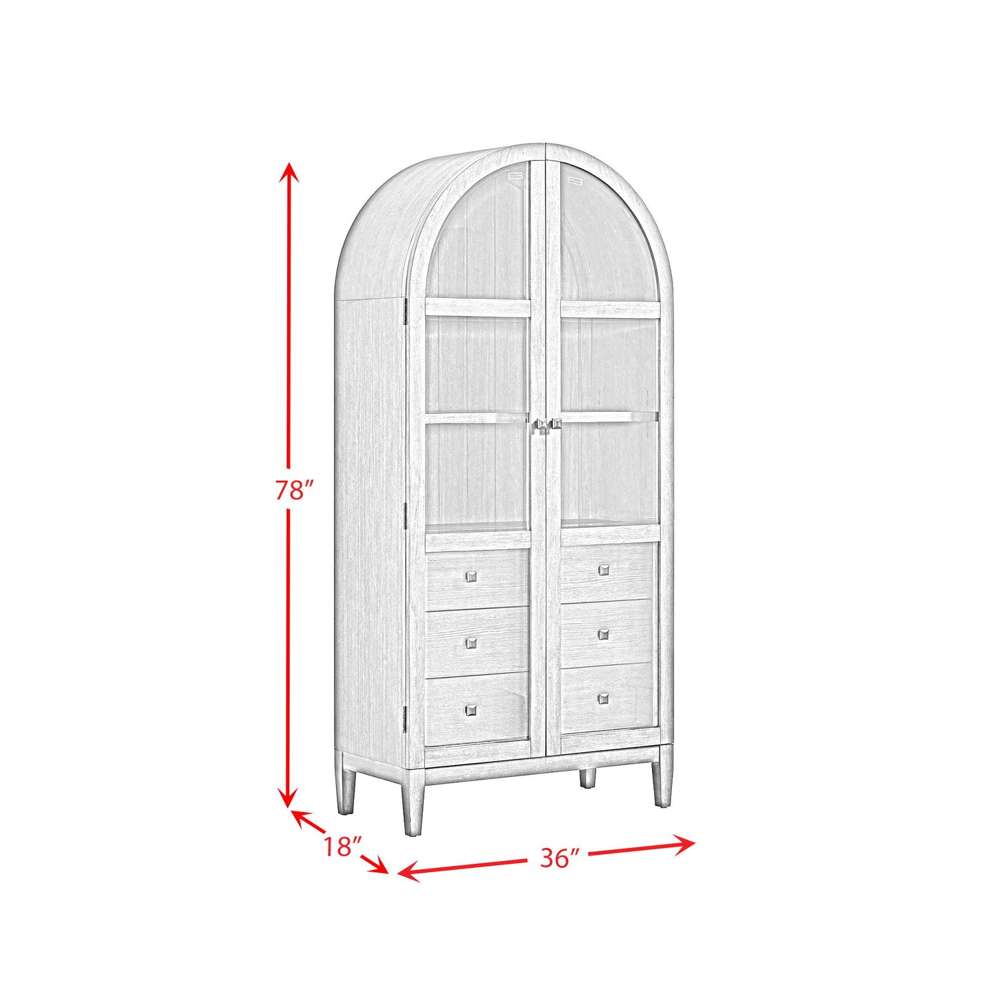 Portico - Display Cabinet - Brown Oak