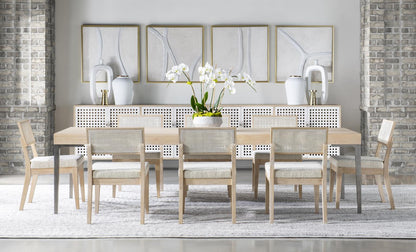 Biscayne - Complete Leg Table With One Leaf - Malabar With Alabaster Fronts