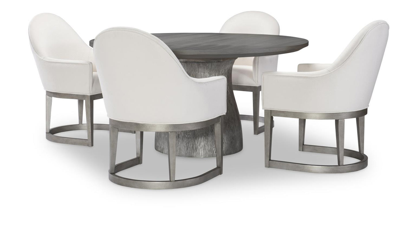 Terra Luna - Complete Round Pedestal Table - White Cloud & Nightfall