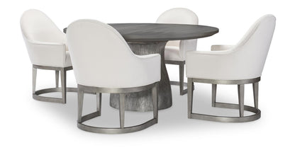 Terra Luna - Complete Round Pedestal Table - White Cloud & Nightfall