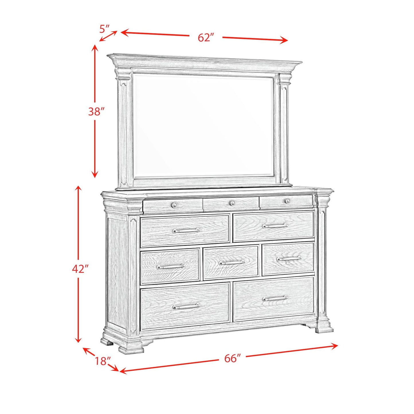 Kings Court - 10-Drawer Dresser