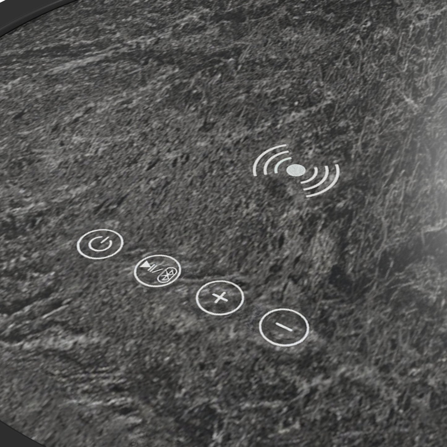 Halo - Round Smart End Table - Black