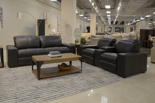 Ferrara - Power Adjustable Headrest Power Recliner Sofa With Zero Gravity - Smoke