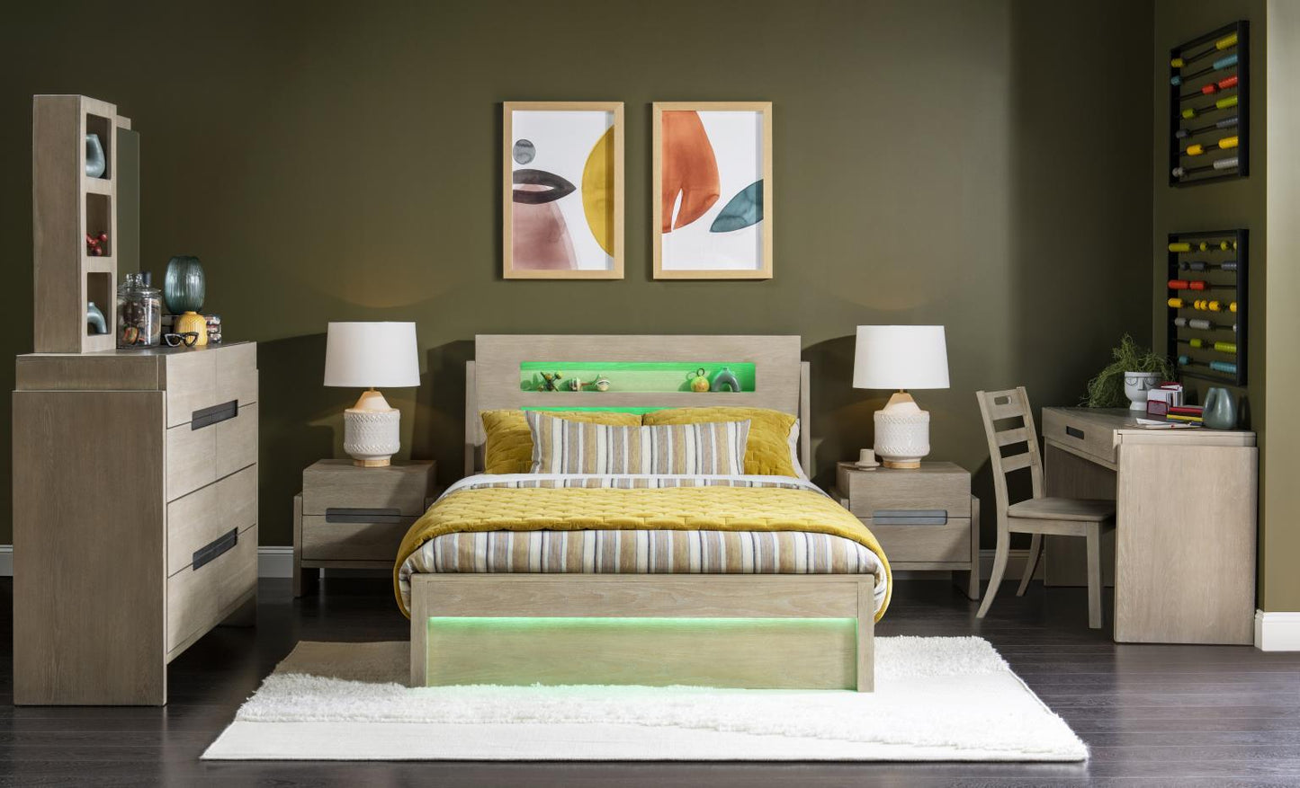 District - Panel Headboard Full - Weathered Oak