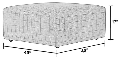 Justine - Castered Cocktail Ottoman - Wheat