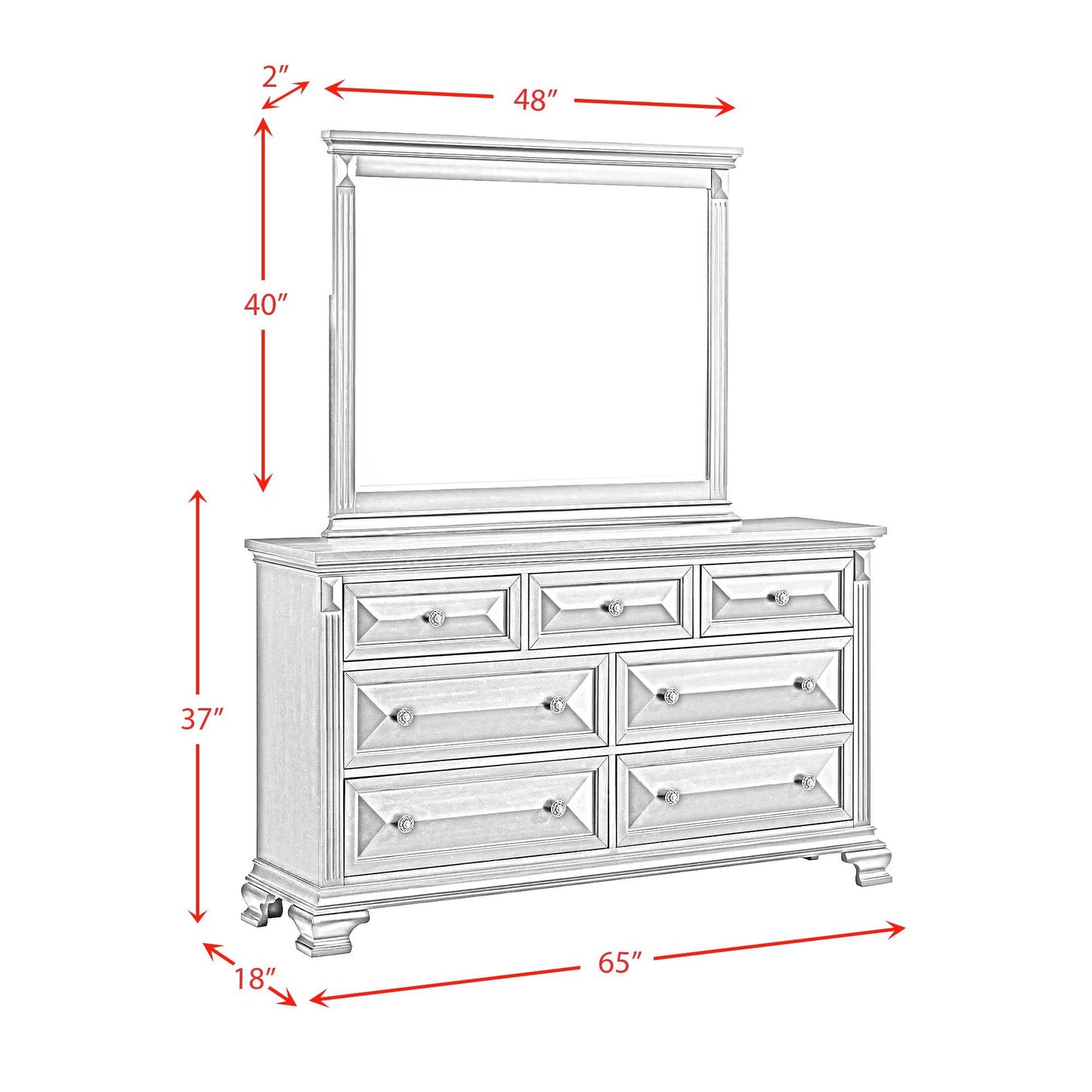 Bridgestone - Dresser And Mirror Set