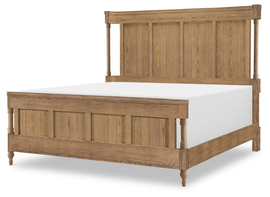 Vintage Market - Shelter Footboard Queen With 4 Slats - Barnwood Oak