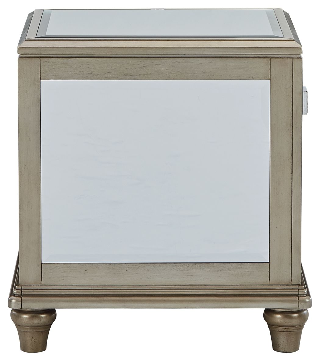 Chevanna - Rectangular End Table - Platinum