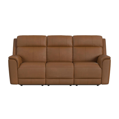 Mustang Power Motion Sofa with DDT; Wireless Charger; Power Headrest and Lumbar in Aline Butternut
