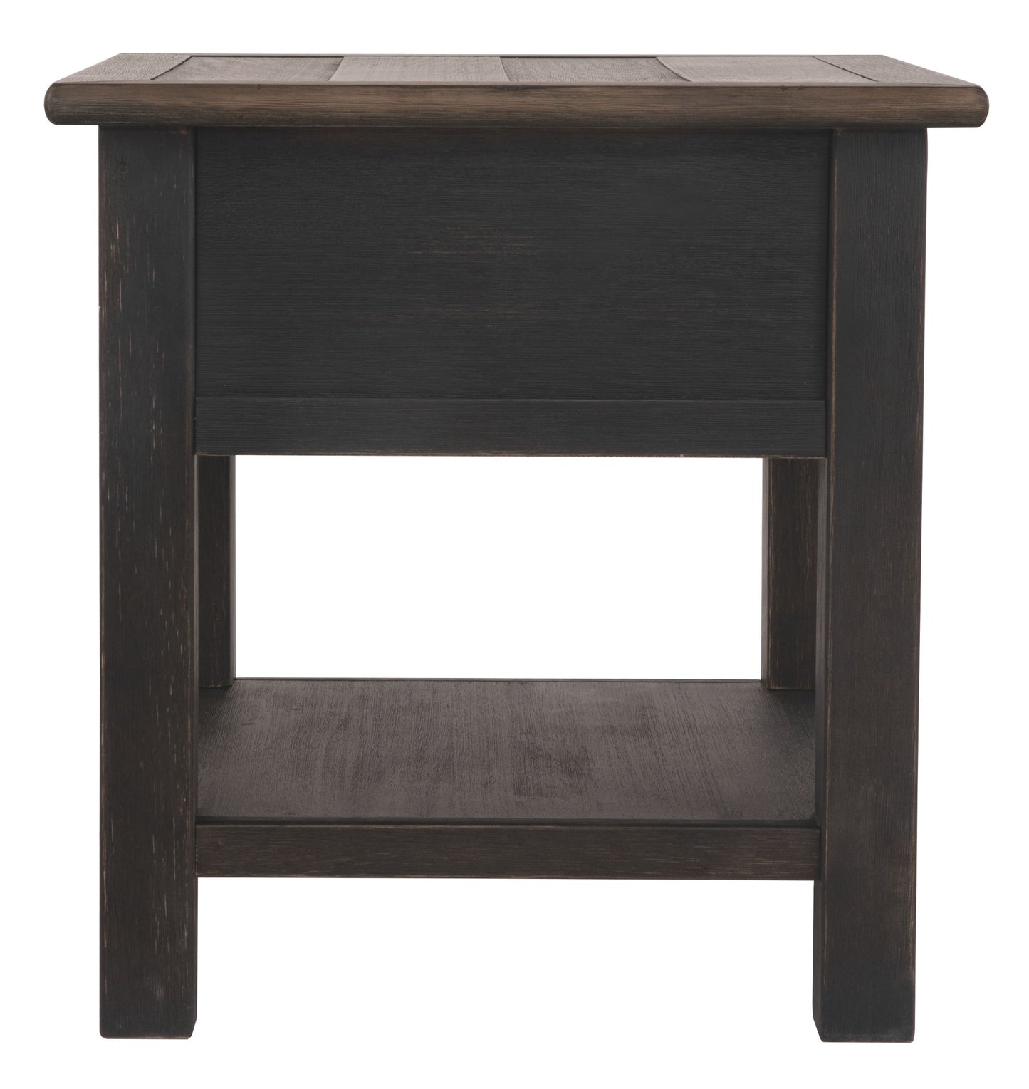 Tyler Creek - Rectangular End Table - Grayish Brown / Black