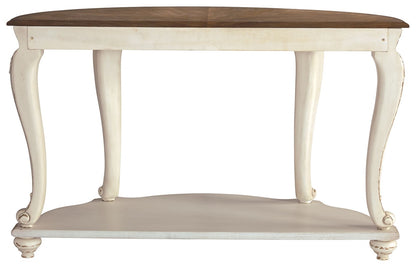 Realyn - Sofa Table - White / Brown