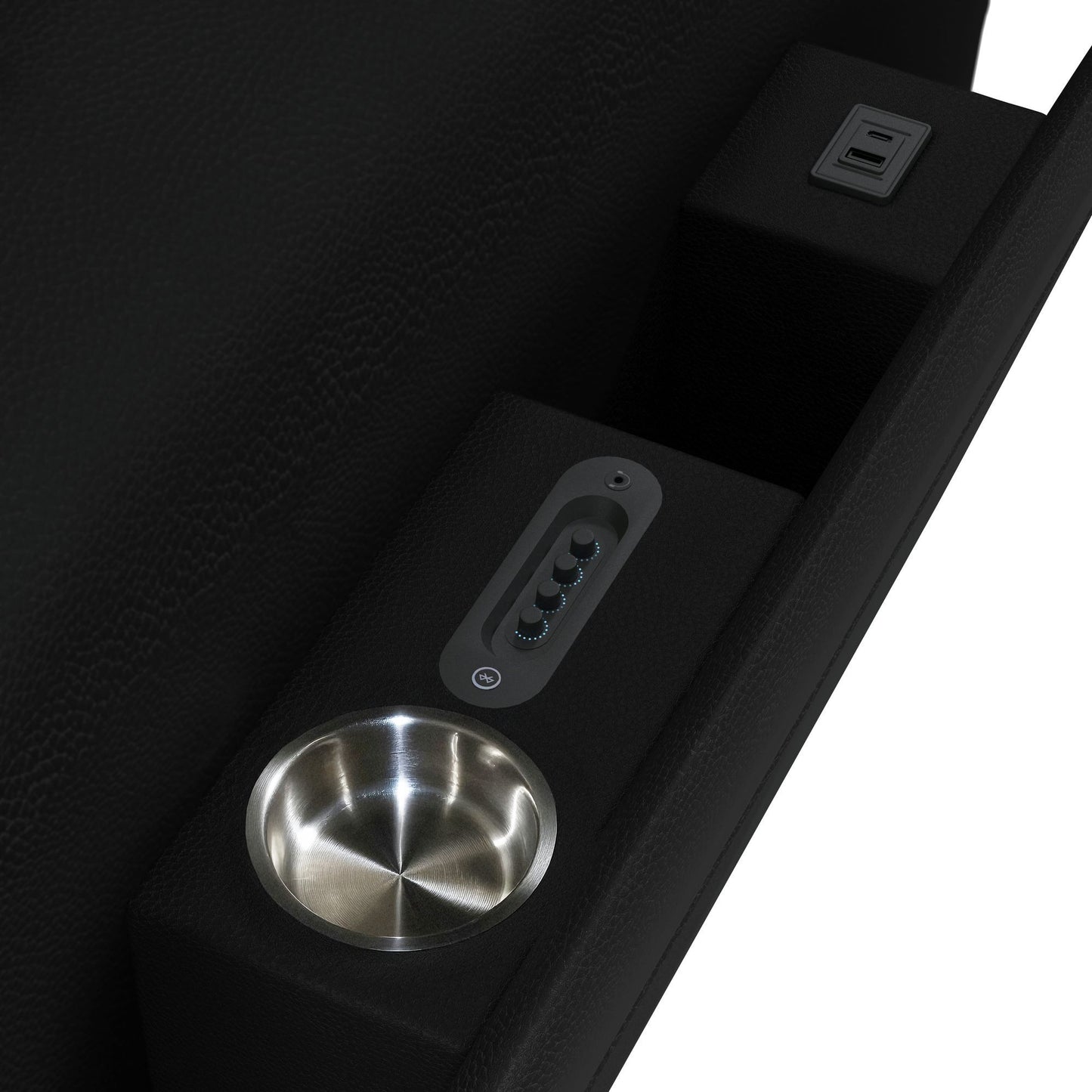 Euphora - P3 Power Glider Recliner With Heat Massage, Music, Ipad Holder With Wireless Charger, USB - Black