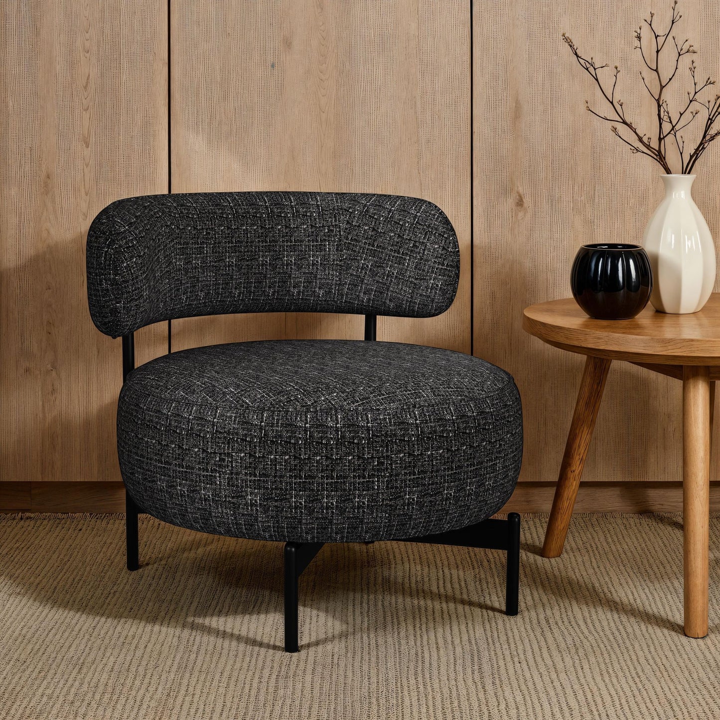 Antonia - Swivel Chair - Heron Black