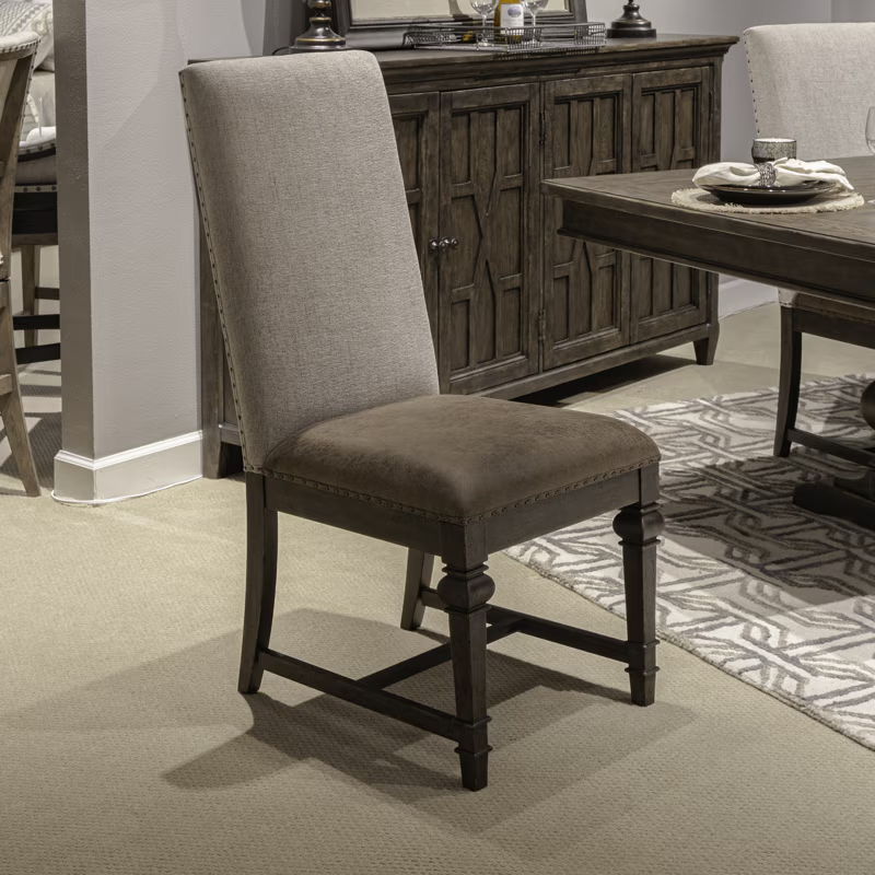 Paradise Valley - Upholstered Side Chair - Saddle Brown