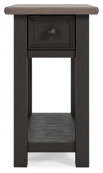Tyler Creek - Chair Side End Table - Black / Gray