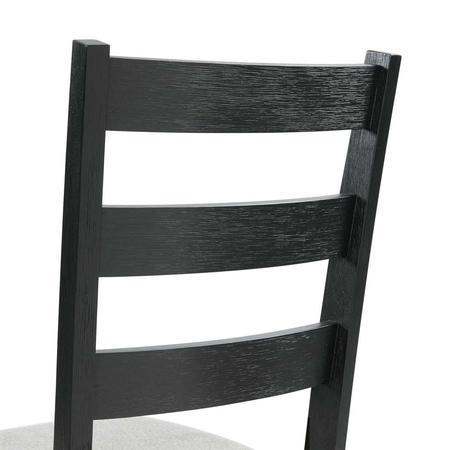 Martin - Dining Side Chair With Gray Fabric (Set of 2) - Black Finish