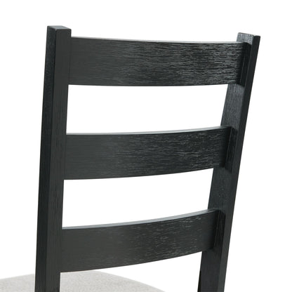 Martin - Dining Side Chair With Gray Fabric (Set of 2) - Black Finish