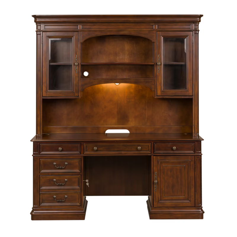 Brayton Manor - 2 Piece Jr Executive Credenza - Dark Brown