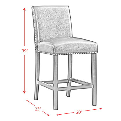 Francesca - 5 Piece Square Counter Dining Set (Table & Four Chairs) - White Marble