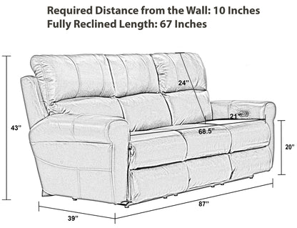 Torretta - Power Lay Flat Reclining Sofa