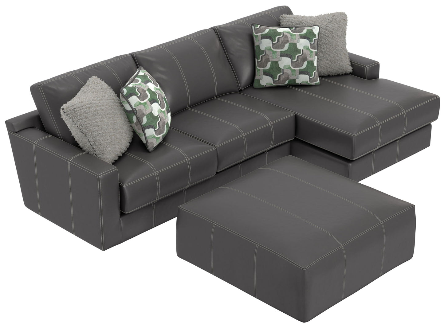 Minori - Italian Leather Sofa / Chaise And Cocktail Ottoman