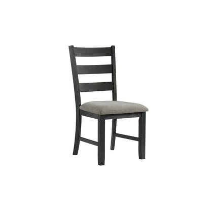 Martin - Dining Side Chair With Gray Fabric (Set of 2) - Black Finish