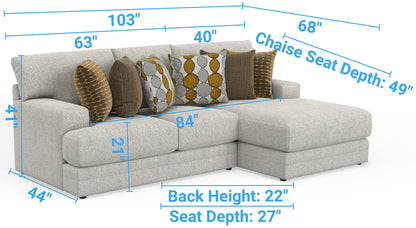 Tori - Sectional With Comfort Coil Seating And Accent Pillows Included