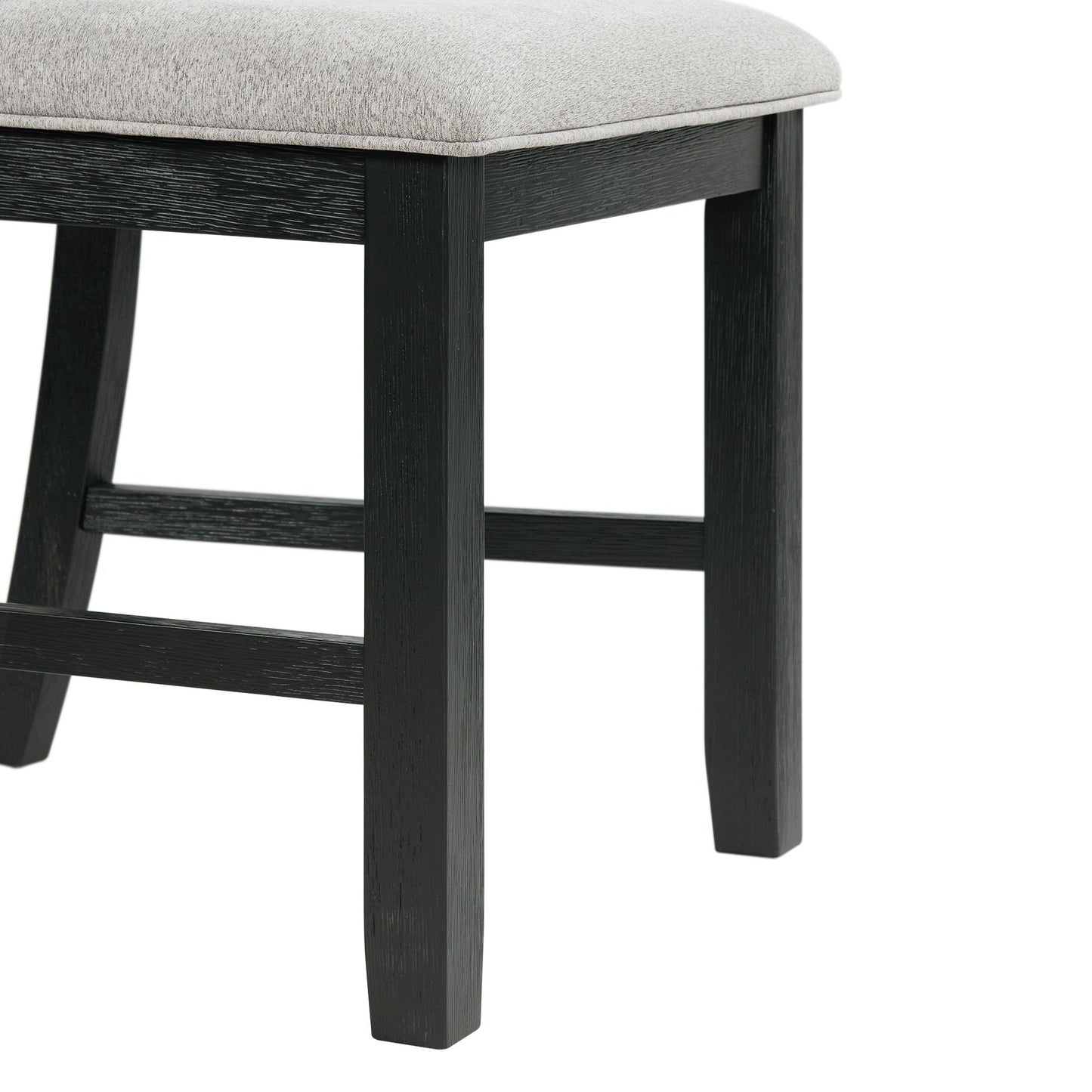 Martin - Dining Side Chair With Gray Fabric (Set of 2) - Black Finish