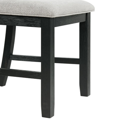 Martin - Dining Side Chair With Gray Fabric (Set of 2) - Black Finish