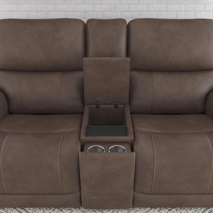 Carter - Power Reclining Loveseat With Console & Power Headrests & Lumbar - Cappuccino