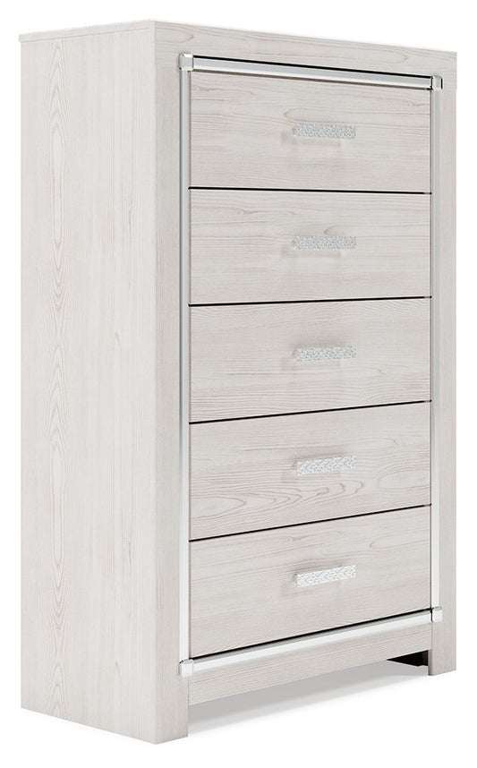 Altyra - Five Drawer Chest - White